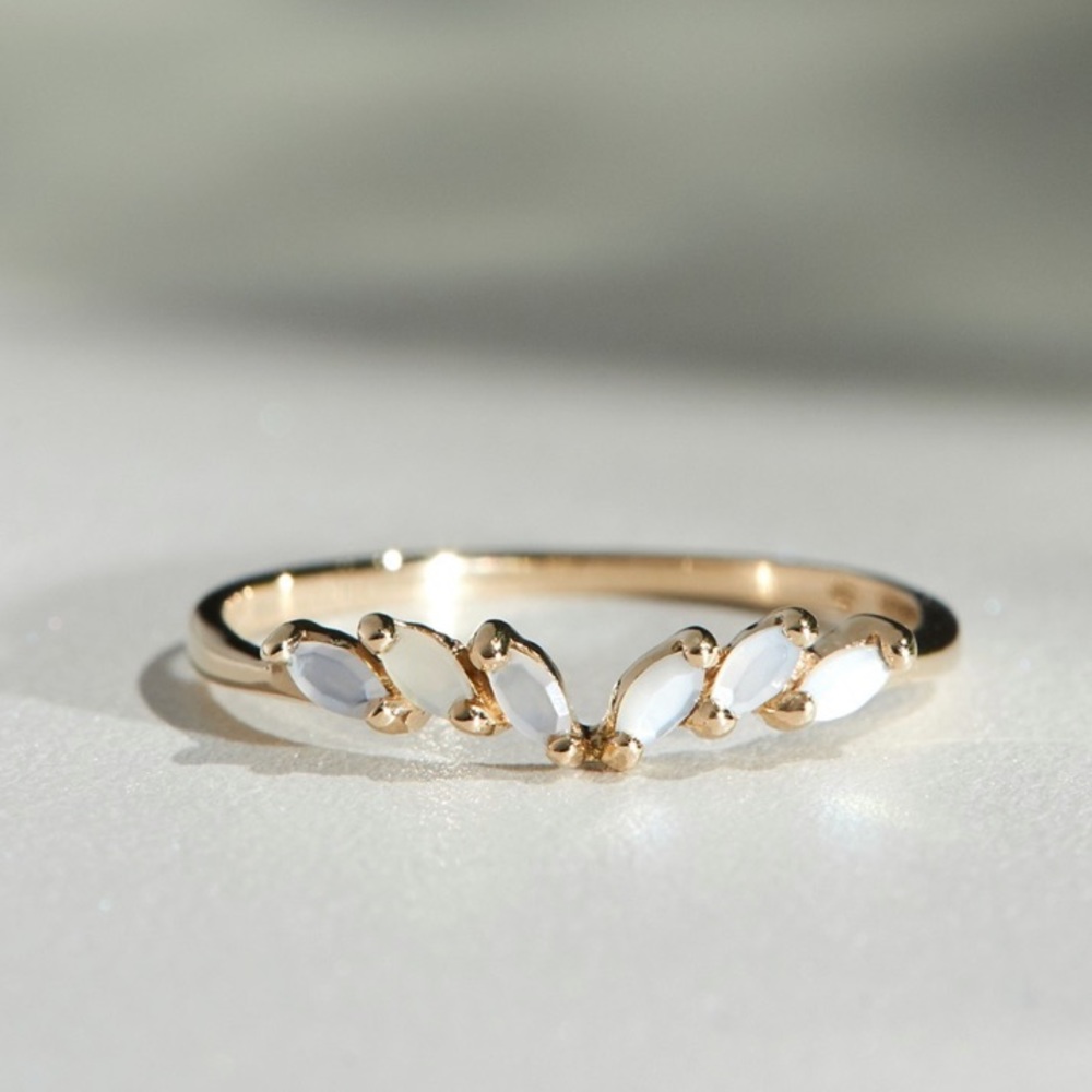 Catbird Laurie Fleming Jasmine Ring, Mother of Pearl, 14K gold